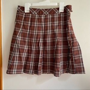 Burgundy Plaid Skirt